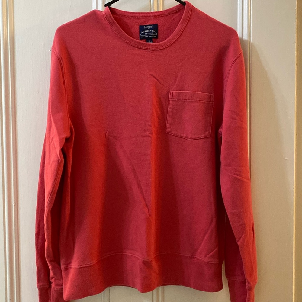 Men’s Vintage J.Crew Red Authentic Fleece Crewneck Small EUC